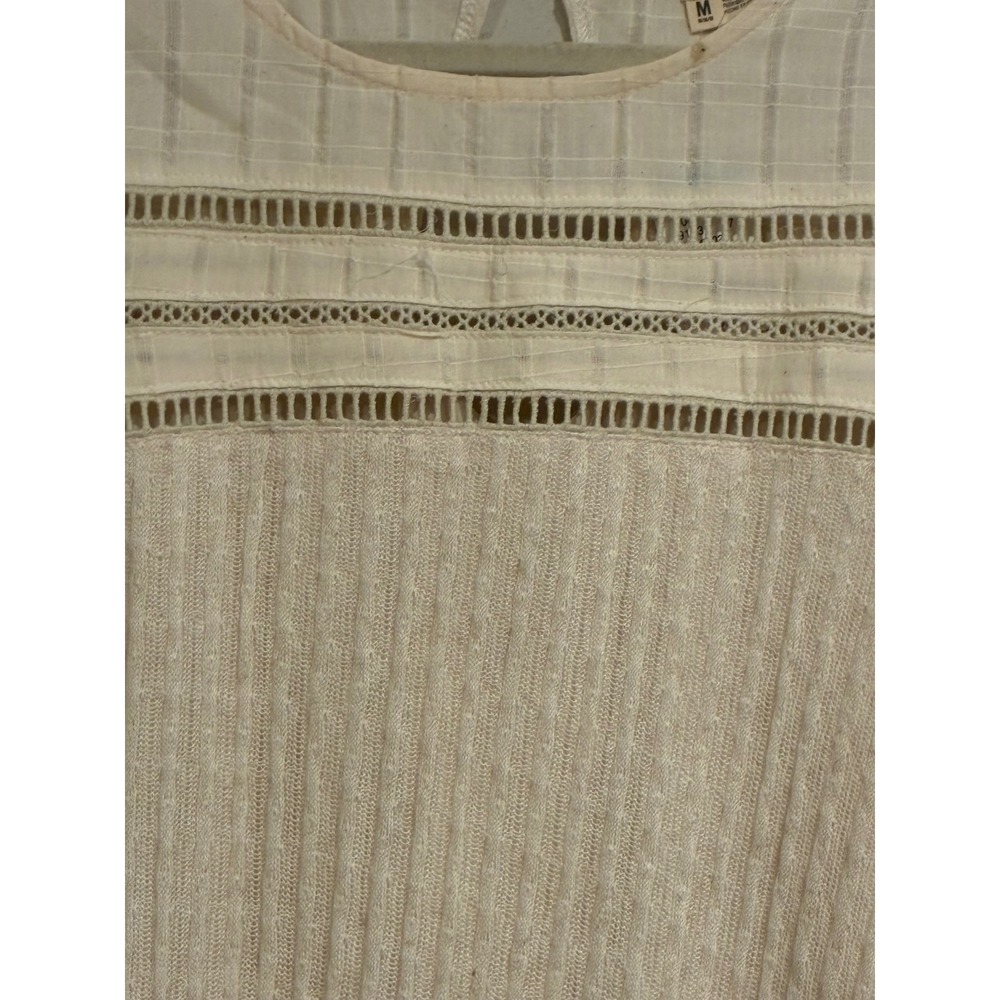 O'Neill Maja Sleeveless Ribbed Lace Trim Mini Dress Cream White SU7416002 M - Picture 3 of 10